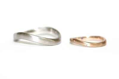 結婚指輪特殊加工、ツヤ消し例2