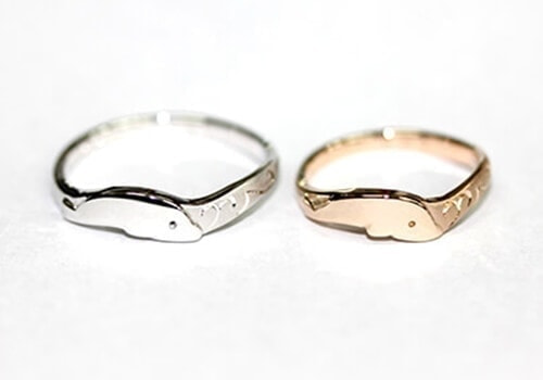 ハードプラチナ900マリッジリング イルカデザインの結婚指輪