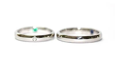 結婚指輪特殊加工、石留例１