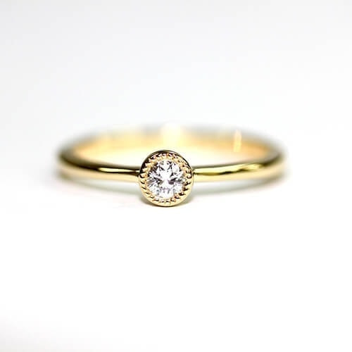 K18イエローゴールドダイヤモンド婚約指輪