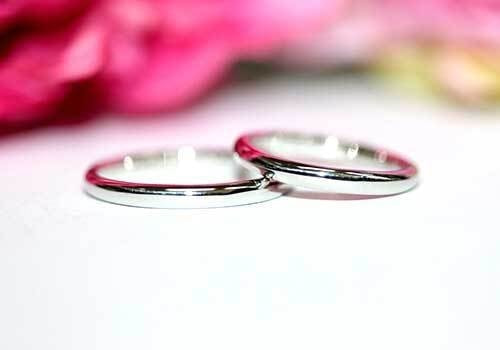 Pt900結婚指輪  シンプルな細身のベーシックデザイン