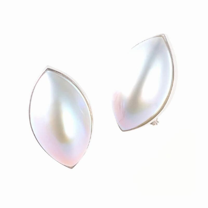 K18YG Mabe pearl earrings